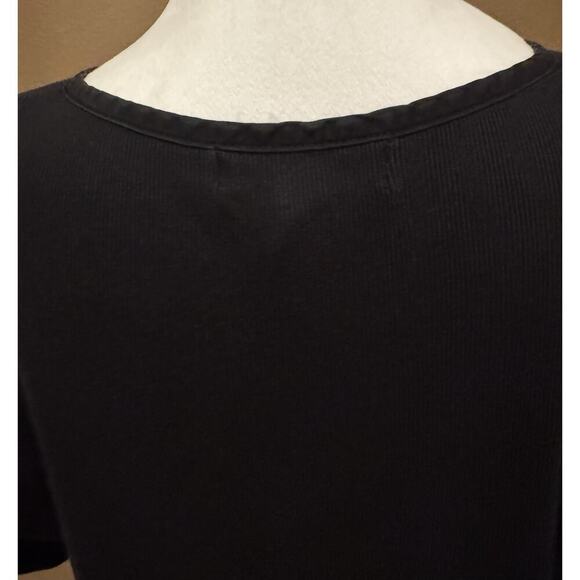 Lauren Ralph Lauren Womens Top Black V-Neck Buttons Short Sleeve Size XL - Picture 5 of 7